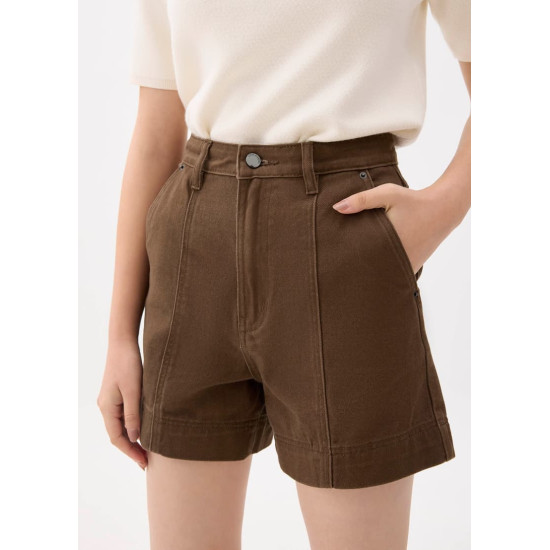 Cotton High Waist A-line Shorts