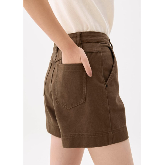 Cotton High Waist A-line Shorts