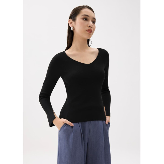 Hana Reversible Long Sleeve Knit Top