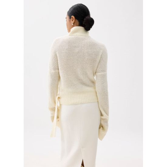 Knit Turtle Neck Wrap Sweater