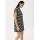 Striped Jersey Shift Mini Dress