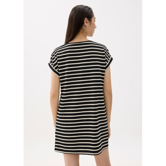 Striped Jersey Shift Mini Dress