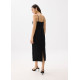 Fray Straight Neck Column Midaxi Dress