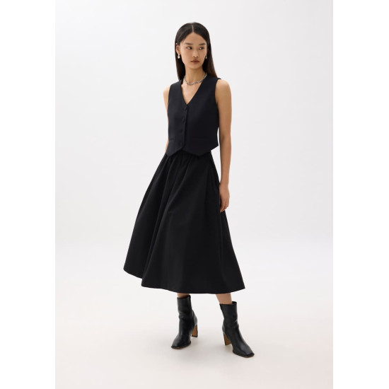 Lara Elastic Reversible Pleated Midi Skirt