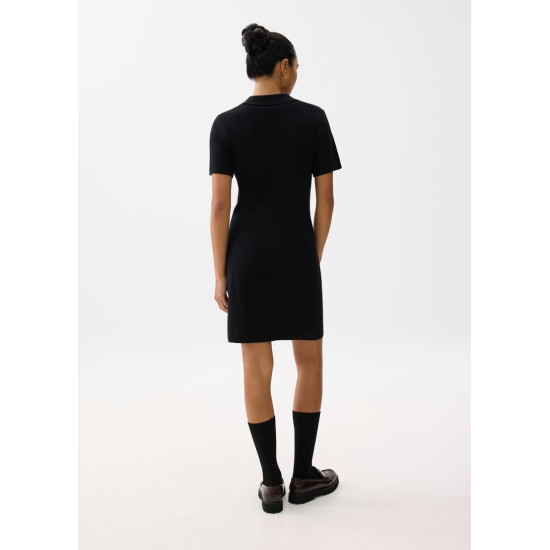 Collared Knit Shift Mini Dress