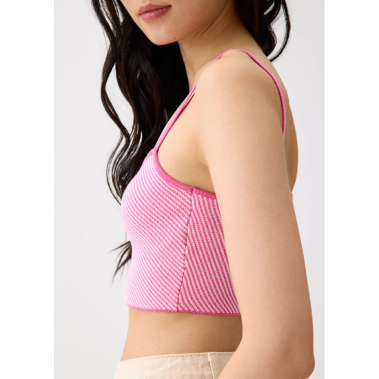 Striped Knit Crop Camisole Top