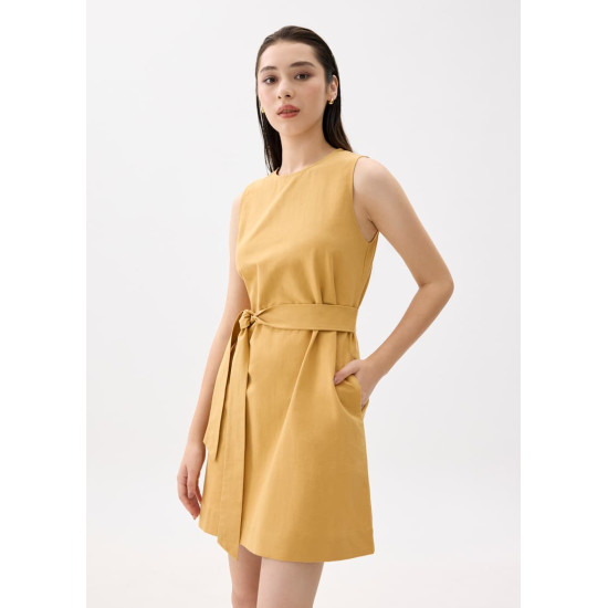 Round Neck Shift Mini Dress