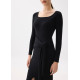 Knit Square Neck Bodycon Midaxi Dress