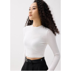 Mason Crop Crew Neck Long Sleeve Top