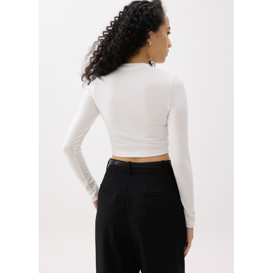 Mason Crop Crew Neck Long Sleeve Top