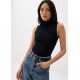 Sheer Mock Neck Fitted Knit Top