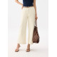 Cotton High Waist Straight Leg Pants