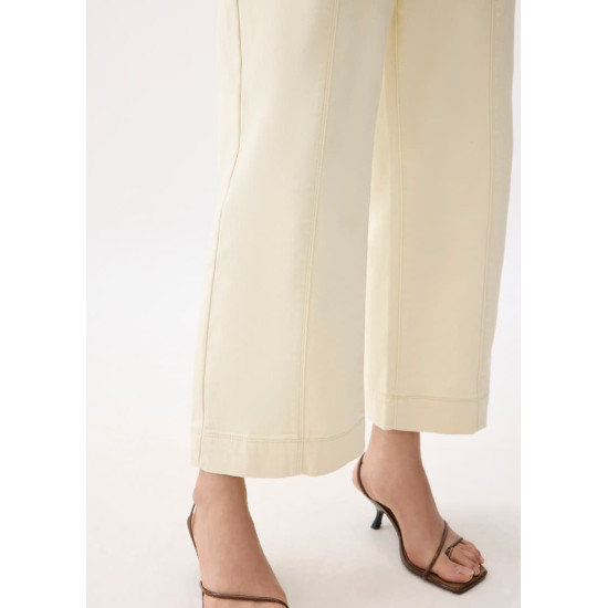 Cotton High Waist Straight Leg Pants