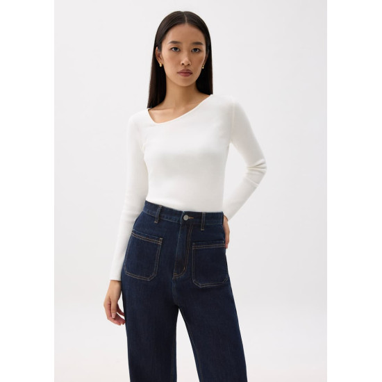 Fitted Asymmetric Knit Top