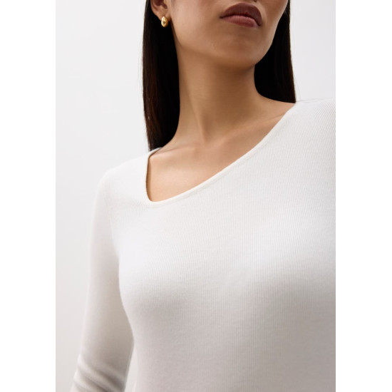 Fitted Asymmetric Knit Top