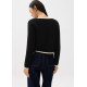 Round Neck Contrast Knit Cardigan