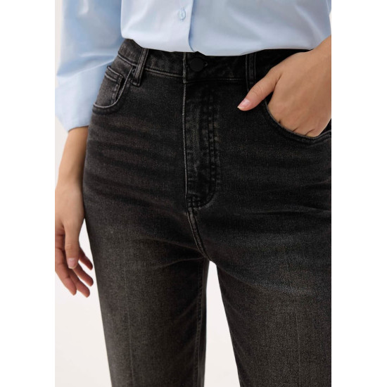 Denim Ankle Length Straight Leg Jeans