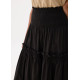 High Waist Tiered A-line Maxi Skirt