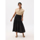 High Waist Tiered A-line Maxi Skirt