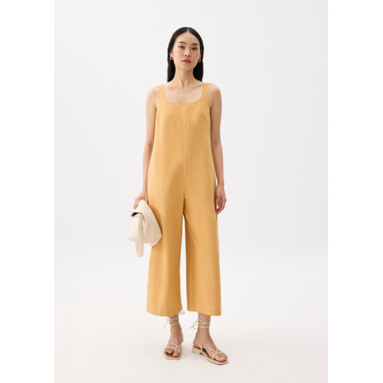 Relaxed Square Neck Straight Leg Jumpsuit