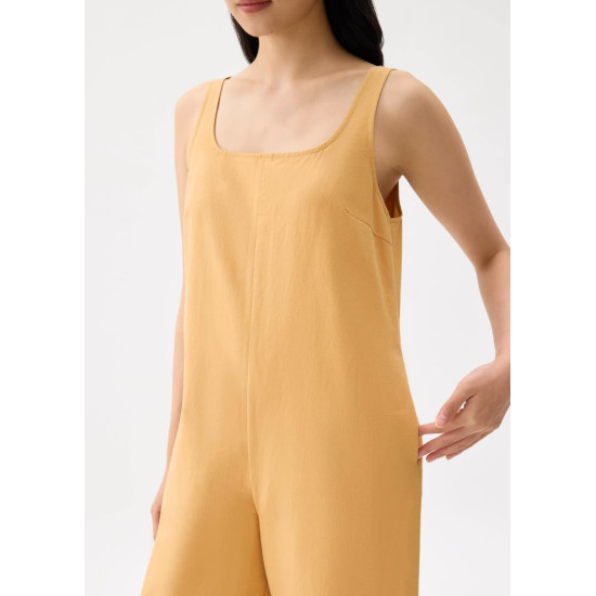 Relaxed Square Neck Straight Leg Jumpsuit