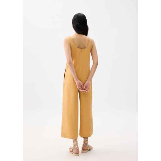 Relaxed Square Neck Straight Leg Jumpsuit