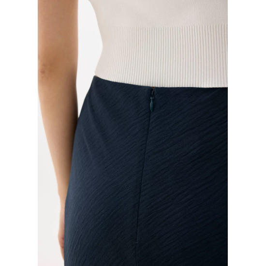 Textured High Waist Bias Cut Skirt