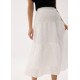 High Waist Crinkled Tiered Flare Midi Skirt