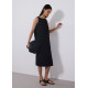 Neoprene Round Neck Shift Midaxi Dress