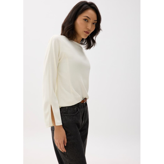 Boat Neck Batwing Blouse