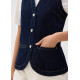 Denim Contrast Stitch Vest