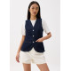 Denim Contrast Stitch Vest