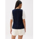 Denim Contrast Stitch Vest