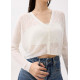 Sheer V-neck Crop Knit Cardigan