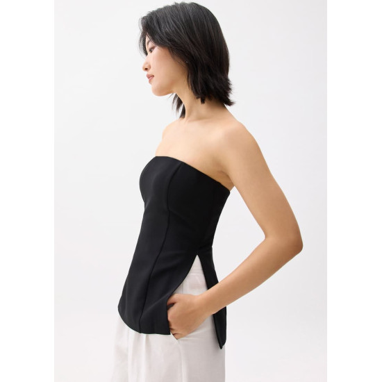 Padded Fitted Straight Neck Tube Top