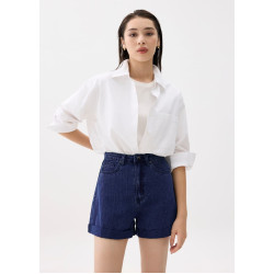 High Waist Denim A-line Shorts