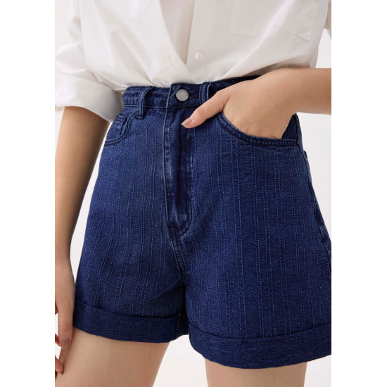 High Waist Denim A-line Shorts