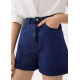 High Waist Denim A-line Shorts