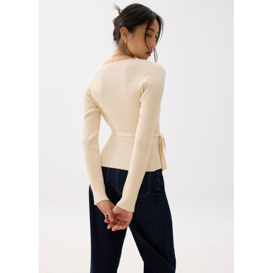 Fitted Knit Wrap Top