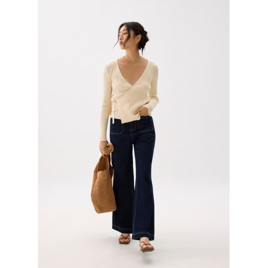 Fitted Knit Wrap Top