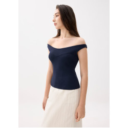 Knit Fitted Off Shoulder Top