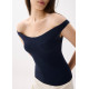 Knit Fitted Off Shoulder Top