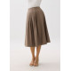 High Waist Pleated Flare Midi Skirt