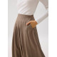 High Waist Pleated Flare Midi Skirt