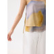 Abstract Satin Straight Neck Camisole Top