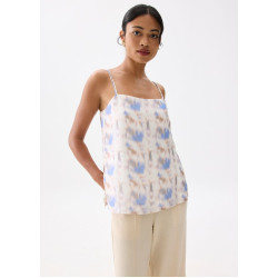 Abstract Relaxed Straight Neck Camisole Top