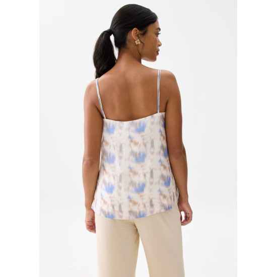 Abstract Relaxed Straight Neck Camisole Top