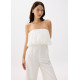 Straight Neck Bubble Wide Leg Jumpsuit