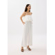 Straight Neck Bubble Wide Leg Jumpsuit