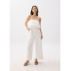 Straight Neck Bubble Wide Leg Jumpsuit